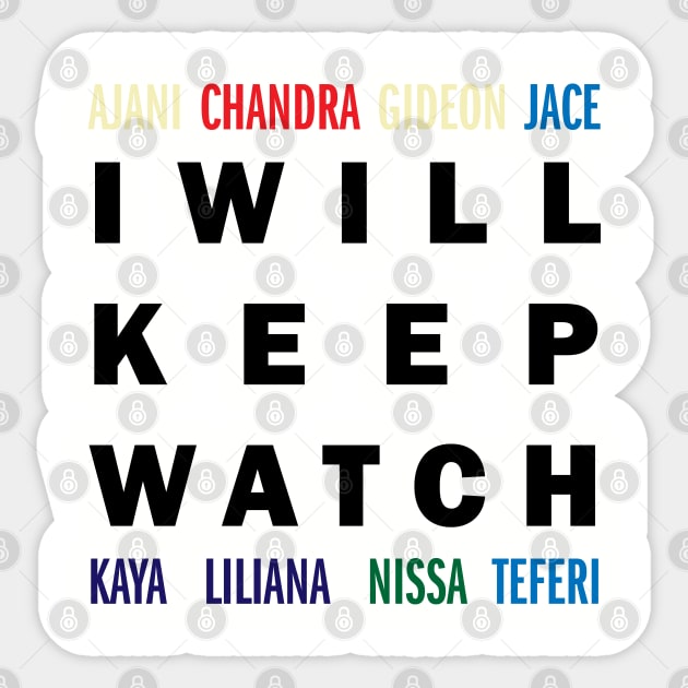 Oath of Gatewatch MTG I Will Keep Watch V2 Sticker by gardeniaresilia